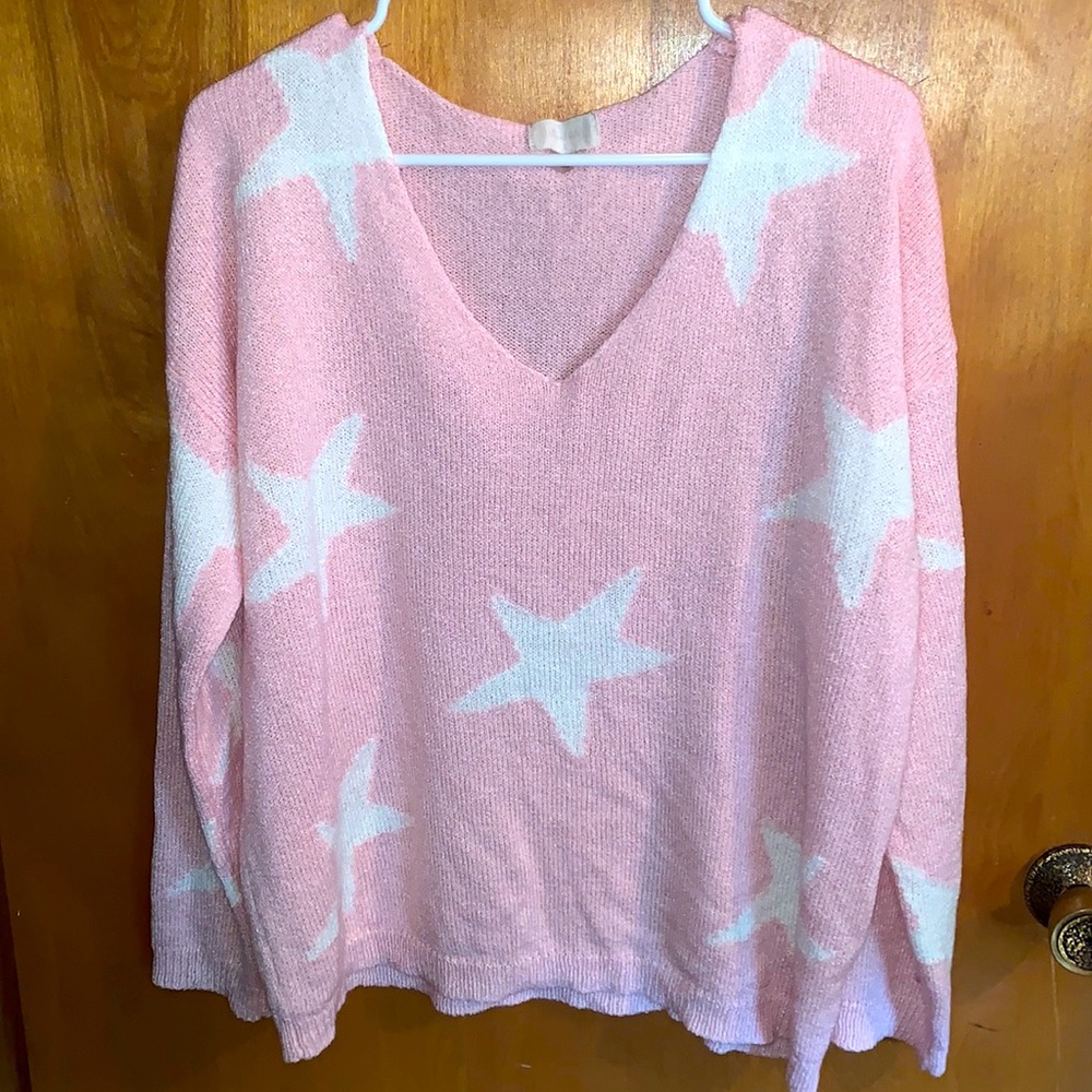 Long sleeve pink sweater